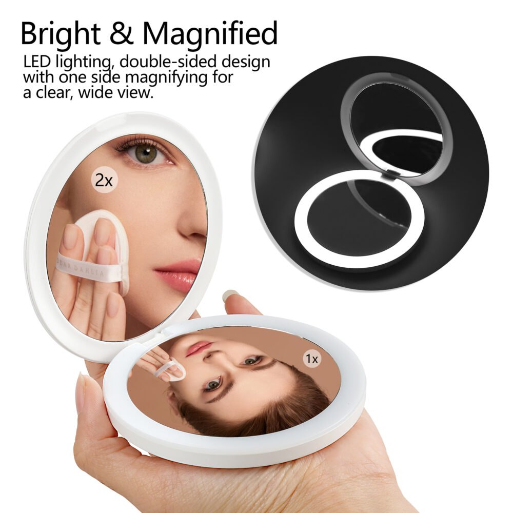 Flip Open 1x & 2x Magnifying Dual Mirrors 3